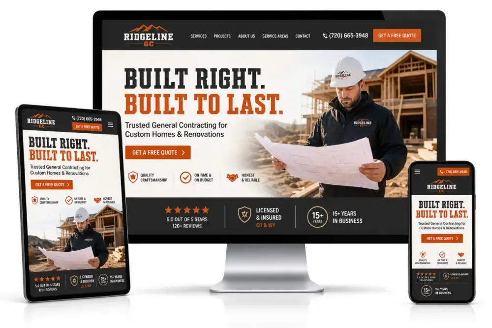 General Contractors Web Design Example