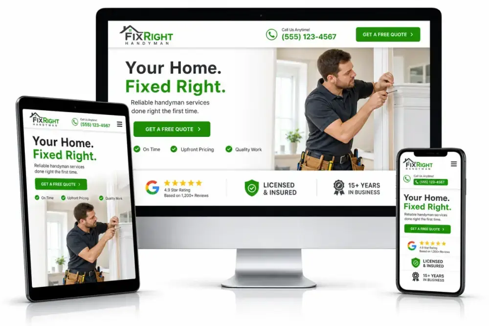 Handyman Web Design Example