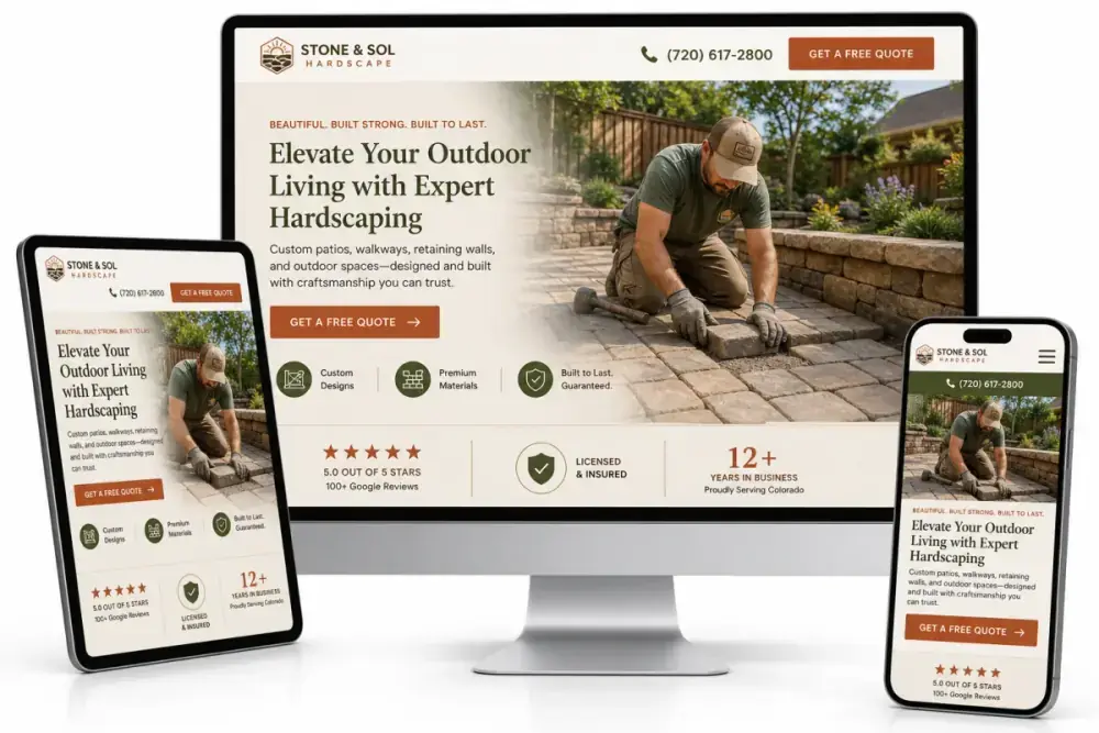 Hardscaping Web Design Example