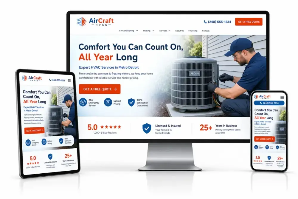 HVAC Web Design Example