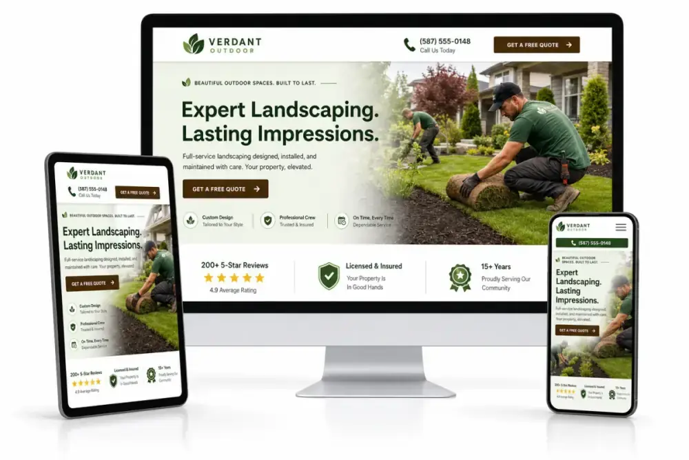 Landscapers Web Design Example