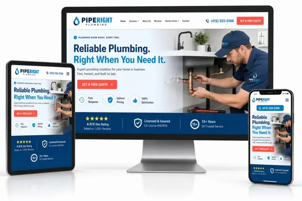Plumbing Web Design Example