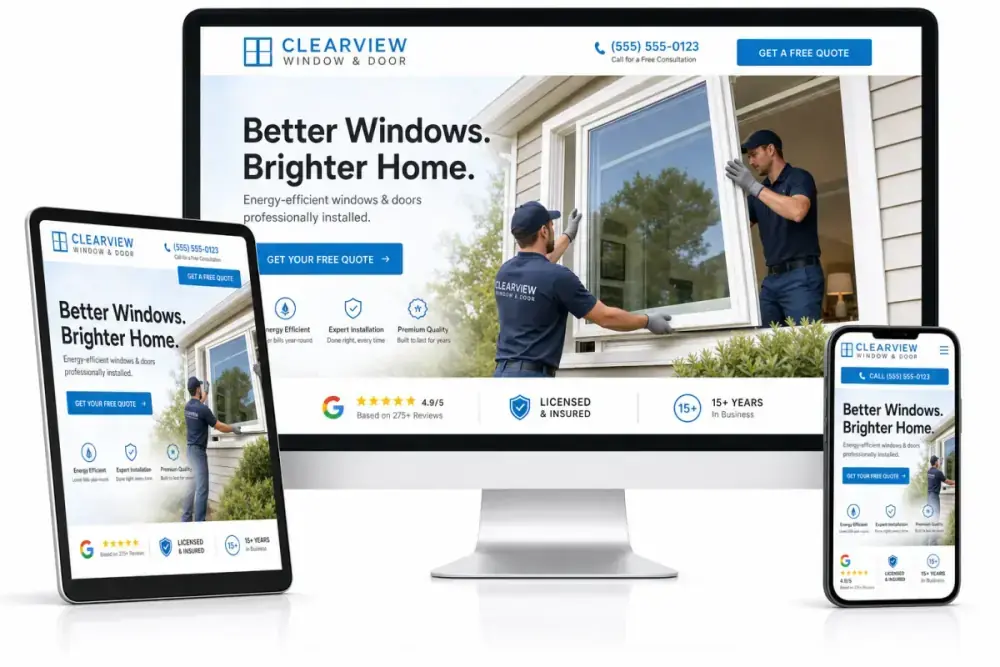 Windows & Doors Web Design Example